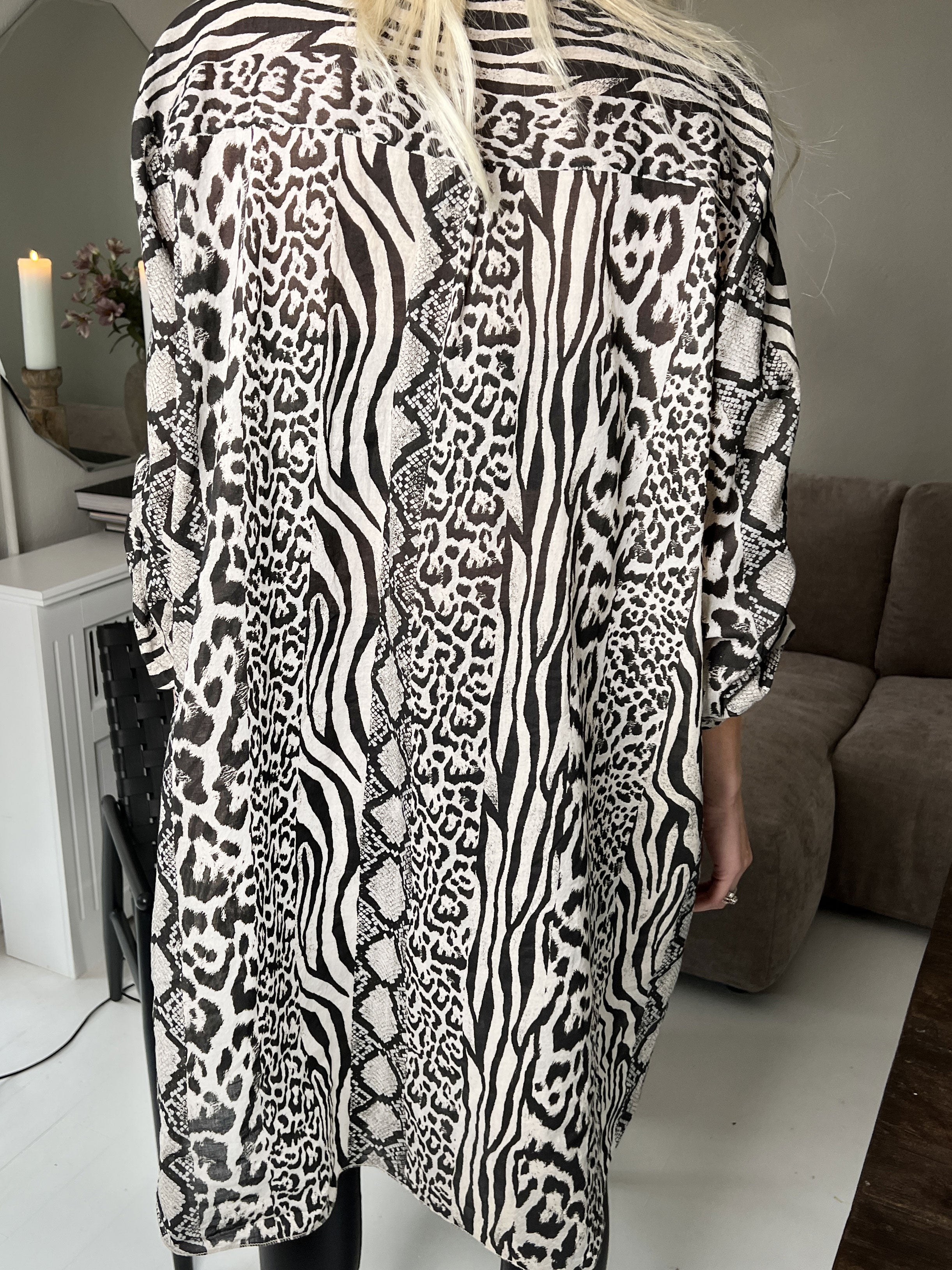 Berna Animal - Skjorte i blandet dyreprint med lommer